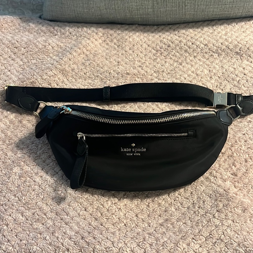 Brand new Kate Spade black with gold hardware Fanny pack. Nylon material